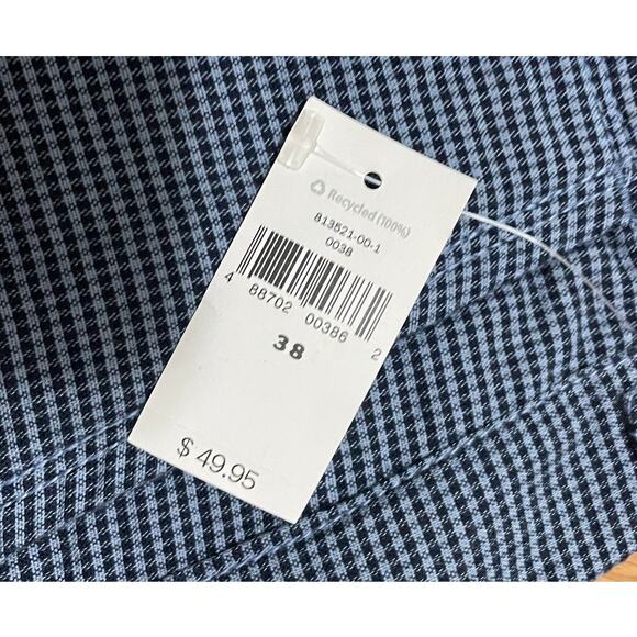 GAP Men's 38 10in Inseam Cotton Flat Front‎ Blue Gingham Shorts Pockets NWT - Picture 2 of 7